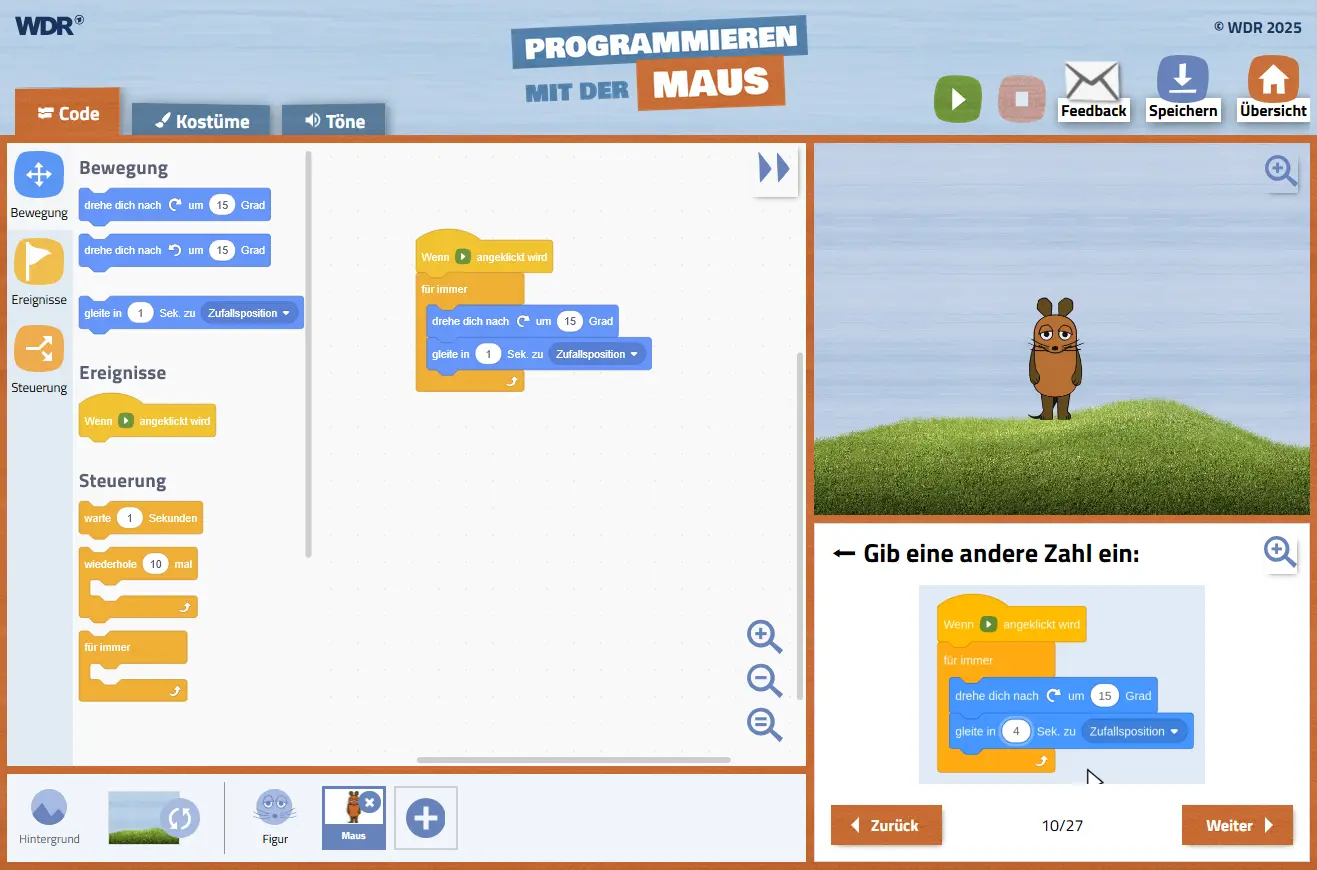 Programmieren mit der Maus